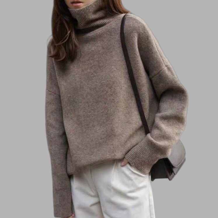 Women's Oversized Turtleneck Sweater Made Of Soft Knit Lune London