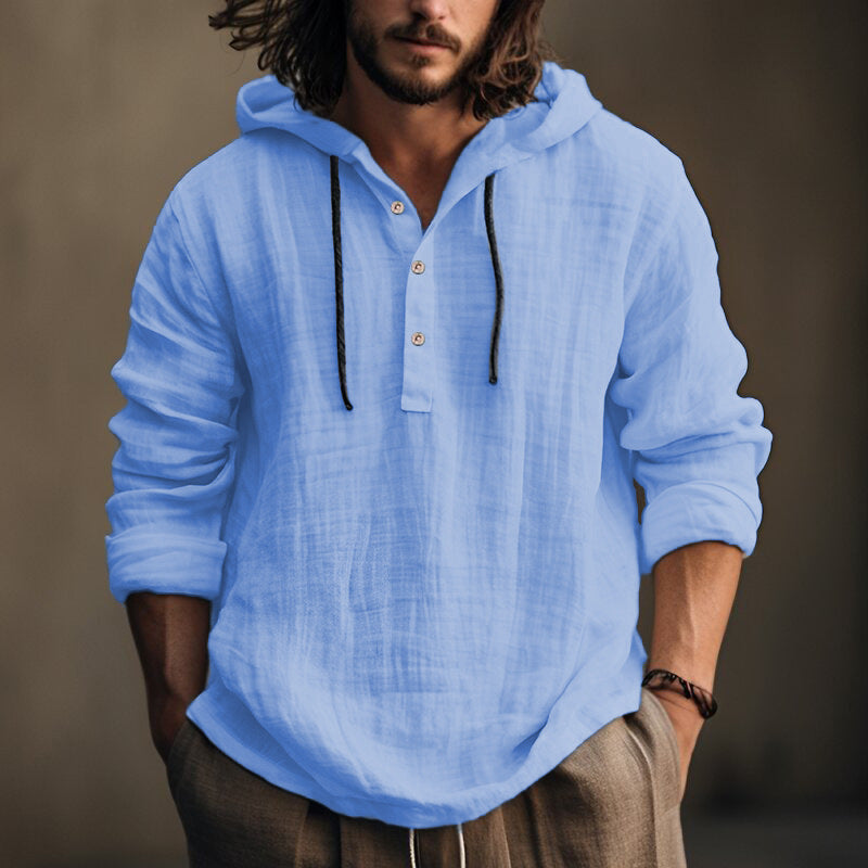 Men's casual linen hoodie from Lune London