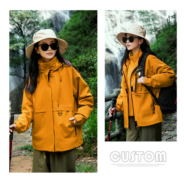 Functional jacket for men with adjustable hood and waterproof material Lune London