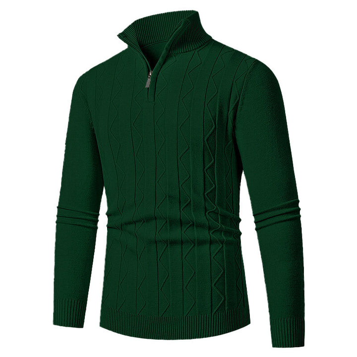 Men's knitted sweater with stylish zipper and cable-knit pattern Lune London