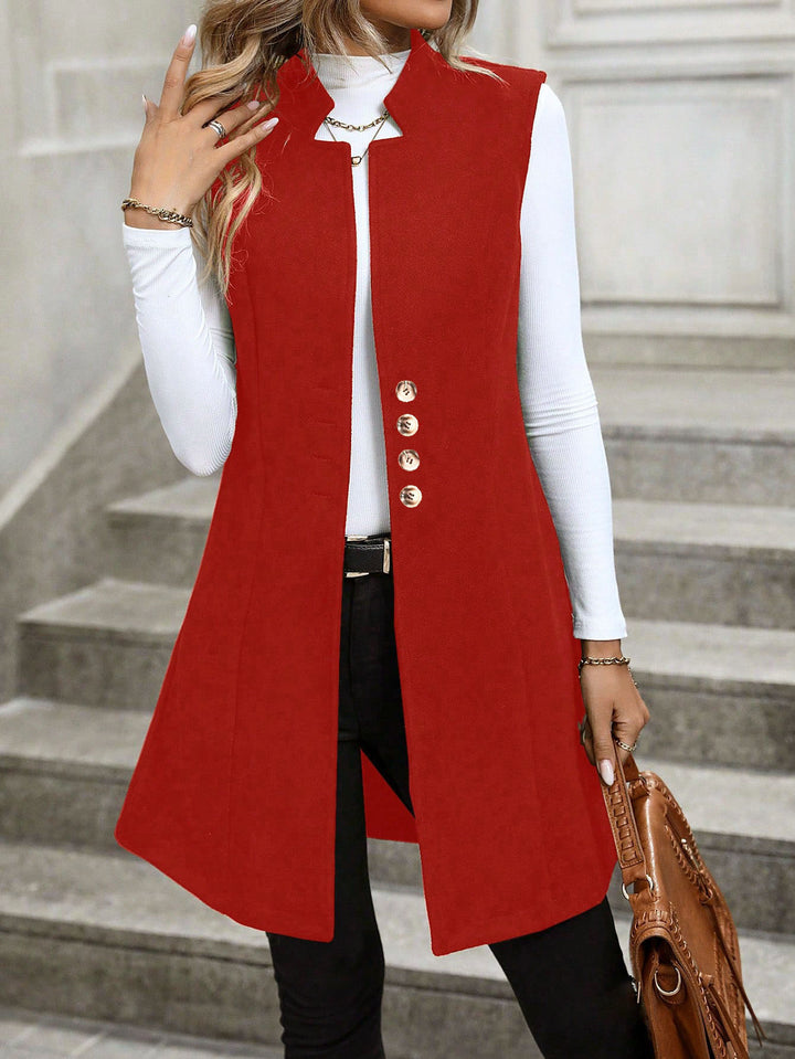 Ladies Elegant Vest made of high-quality boucle material and stylish button details Lune London