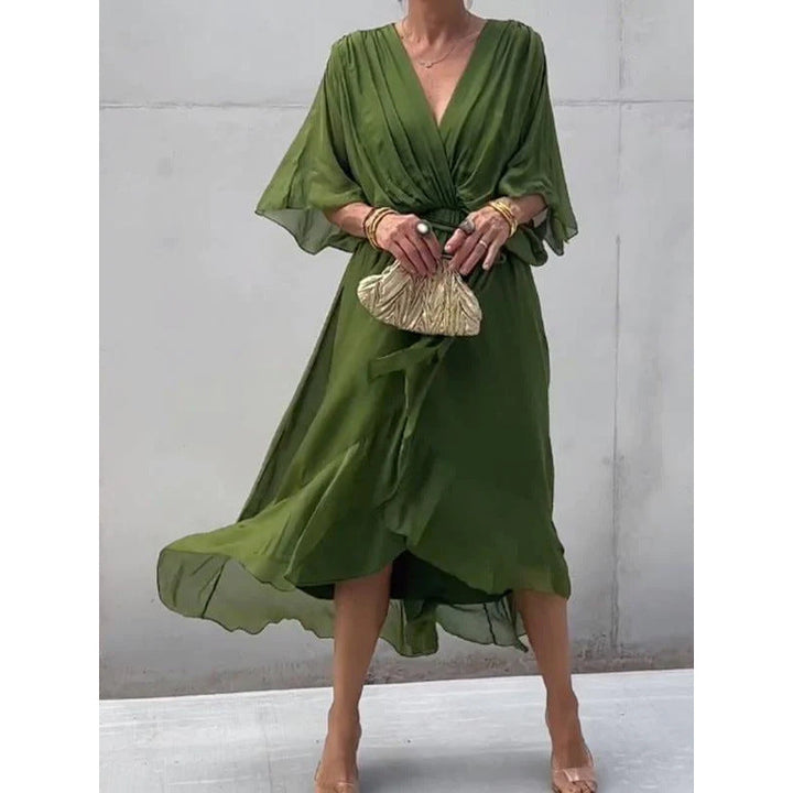 Lune London | Lacing Batwing Sleeve Asymmetrical Dress