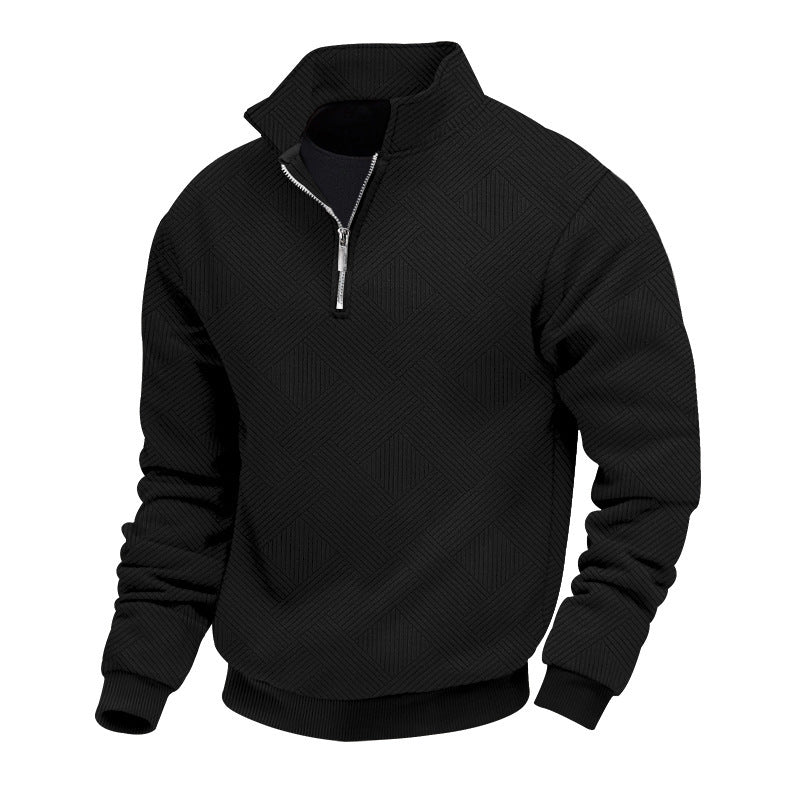 Fleece pullover for men with a high collar and an innovative structured design Lune London