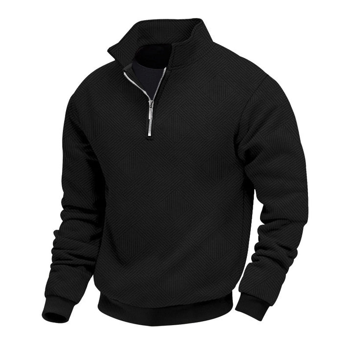 Fleece pullover for men with a high collar and an innovative structured design Lune London