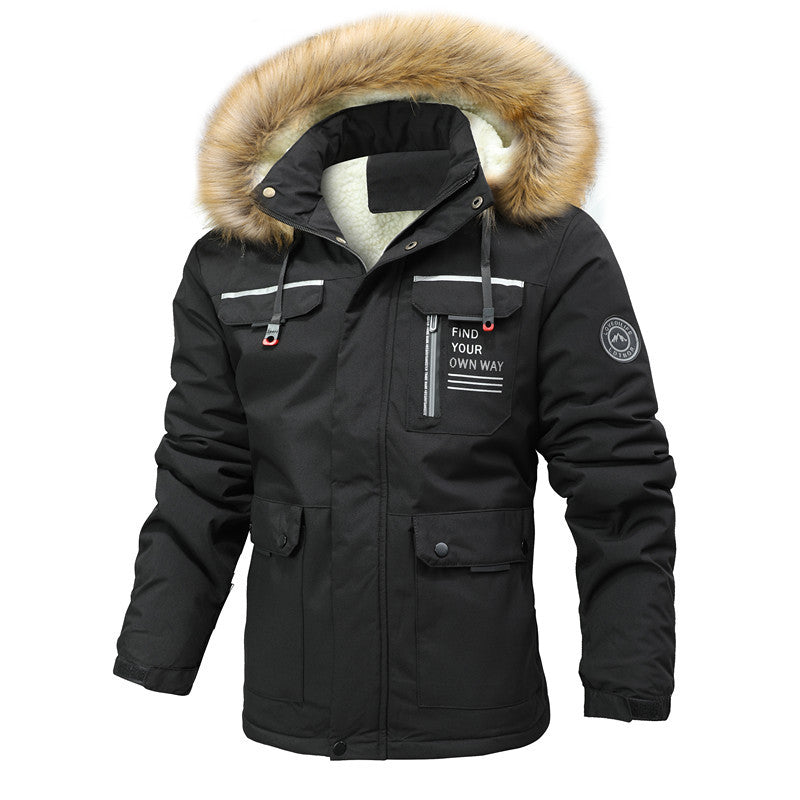 Parka isolé pour hommes avec capuche amovible et doublure en teddy Lune London
