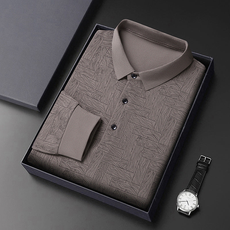 Stylish men's polo shirt with a refined structure design and an elegant button placket Lune London