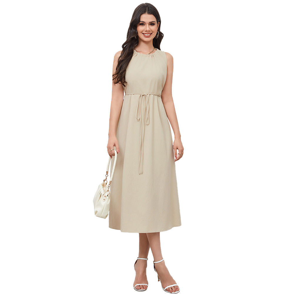 Robe mi-longue pour femme avec cordon élégant et ourlet flottant Chic & Stil