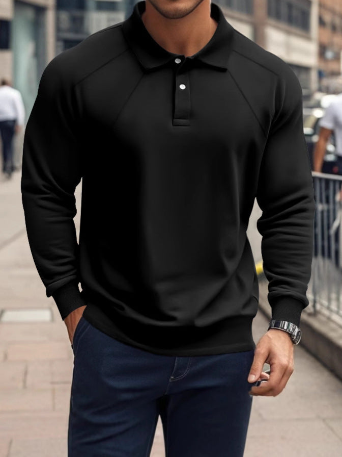 Men's trendy long sleeve polo with sporty cut Lune London