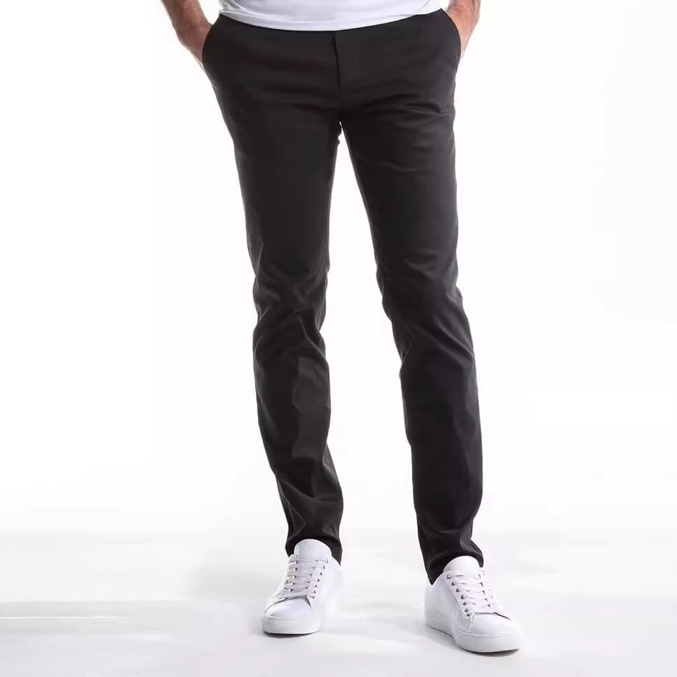 Comfortable chino pants for men with a modern cut and elastic waistband Lune London