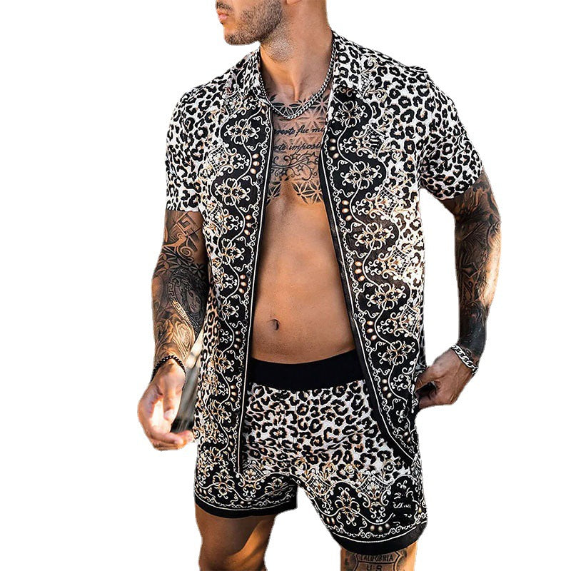 Men's Tropical Print Casual Short Set Lune London