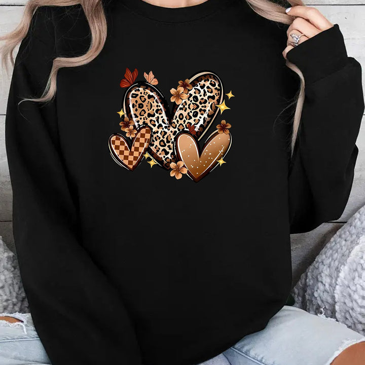 Sweatshirt pour femmes avec des motifs de cœur attrayants Chic & Stil