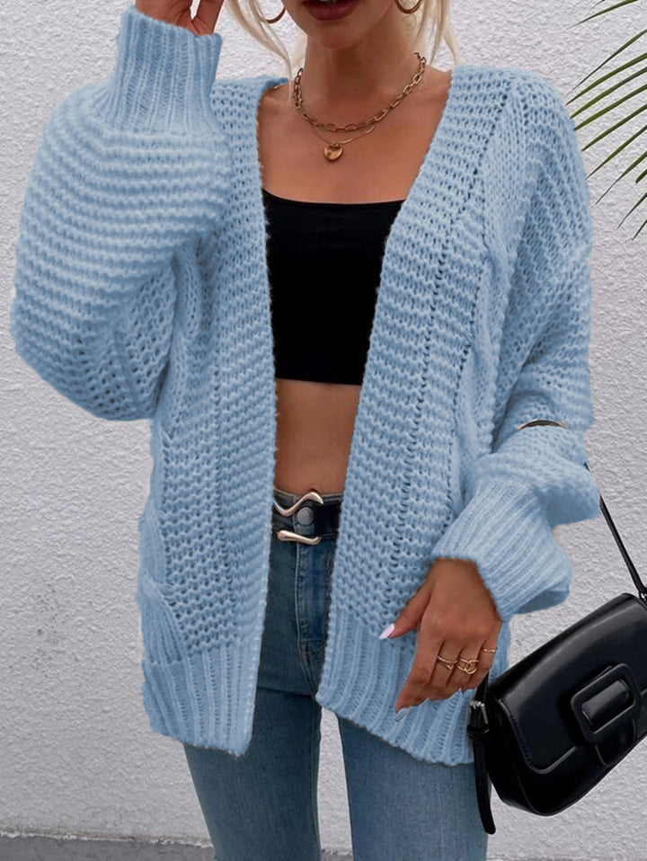 Women Oversized Casual Patterned Vest with Deep Pockets and Wave Structure Chic and Style
