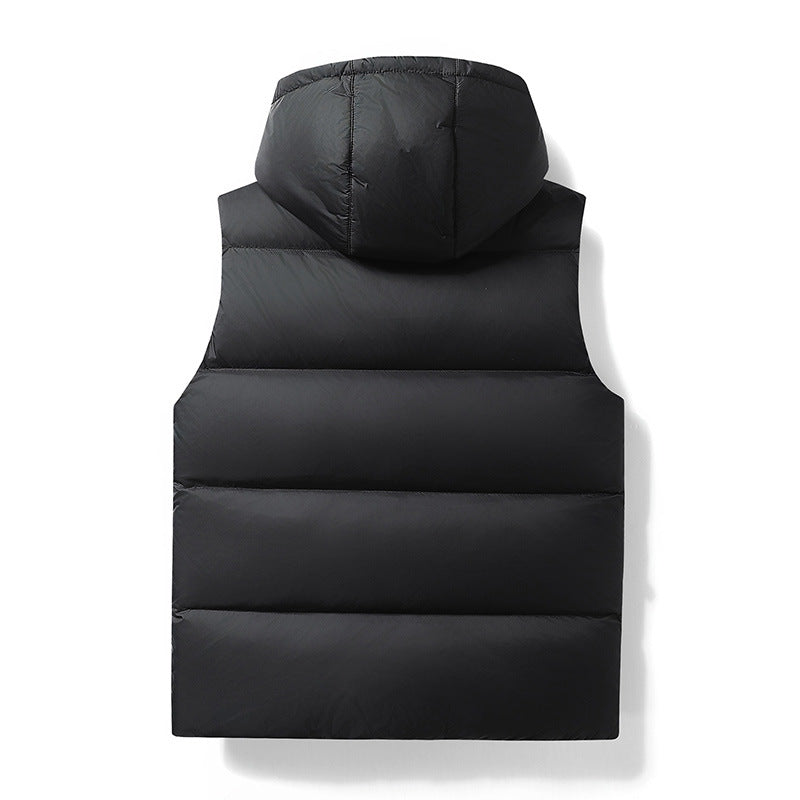 Quilted jacket for men with removable hood and deep pockets Lune London