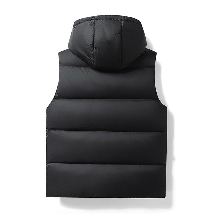 Quilted jacket for men with removable hood and deep pockets Lune London