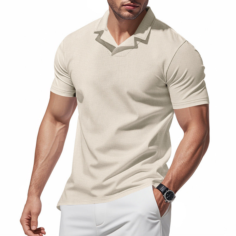 Short sleeve polo shirt for men with modern structure design Lune London