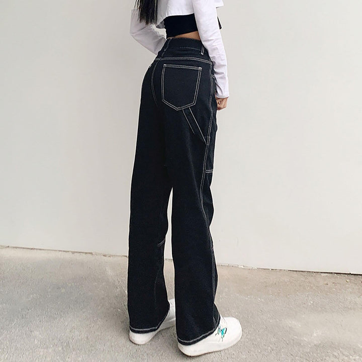 Lune London | Women wide jeans with fashionable contrasting seams