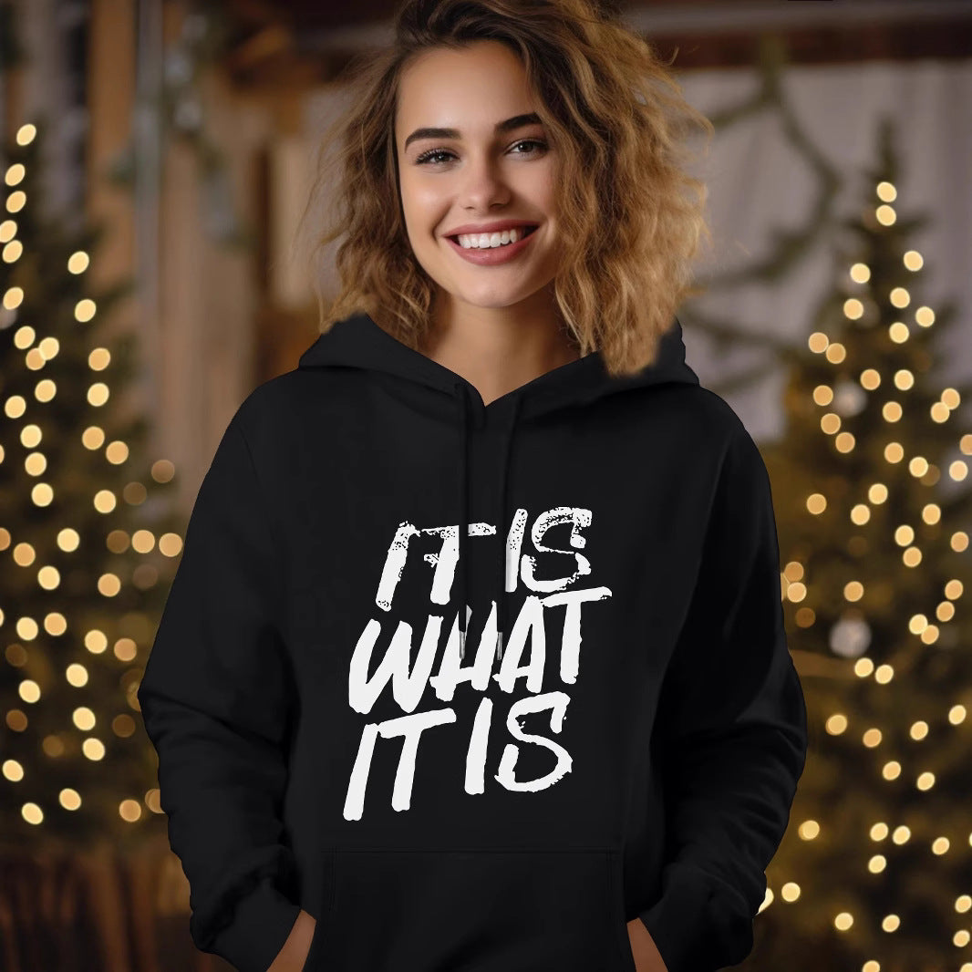 Women's hoodie with creative lettering and comfortable fit Chic & Stil