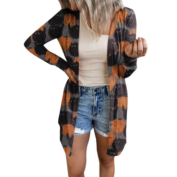 Long sleeve blouse for women with animal print and button closure Lune London
