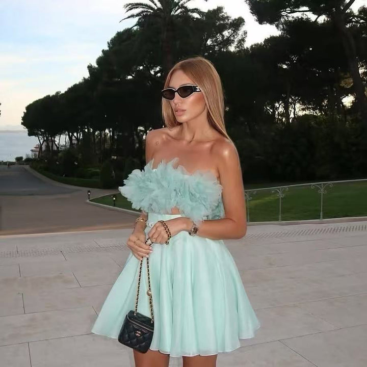 Playful puff sleeve dress for women with A-line silhouette Lune London