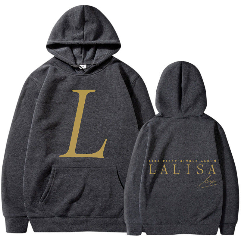 Women's hoodie with stylish initials print and generous kangaroo pocket Lune London