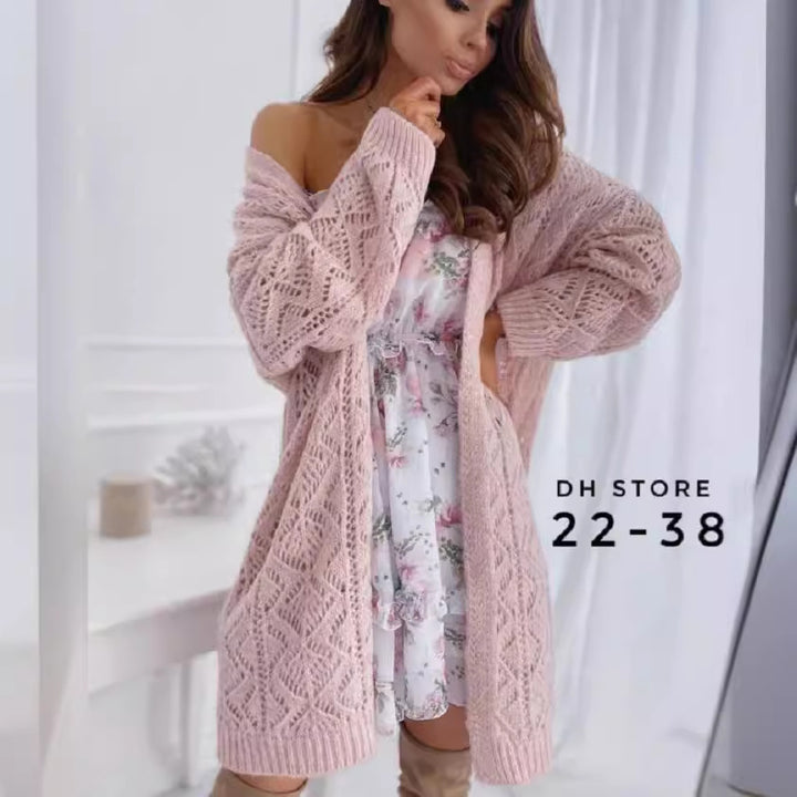 Women's knitted jacket with decorative pattern and relaxed fit Lune London