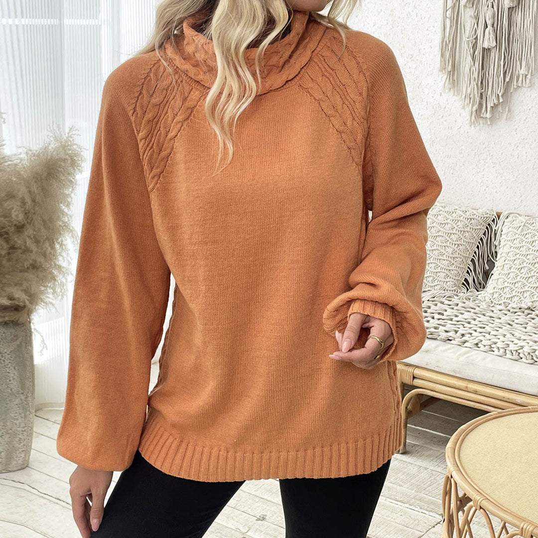 Pull femme avec col roulé et design en câble texturé Chic & Stil