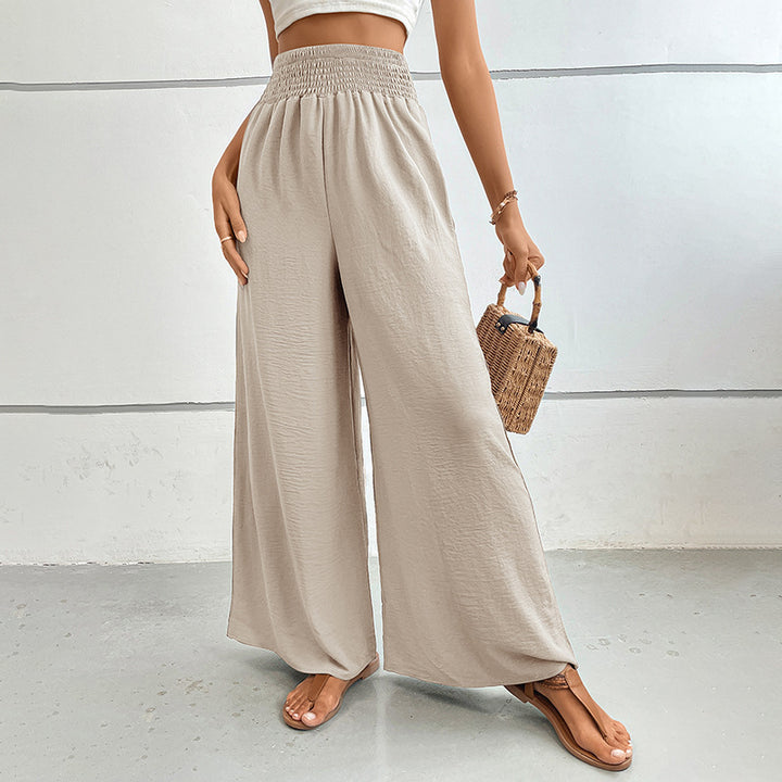 Wide summer pants for women with elastic waistband Lune London