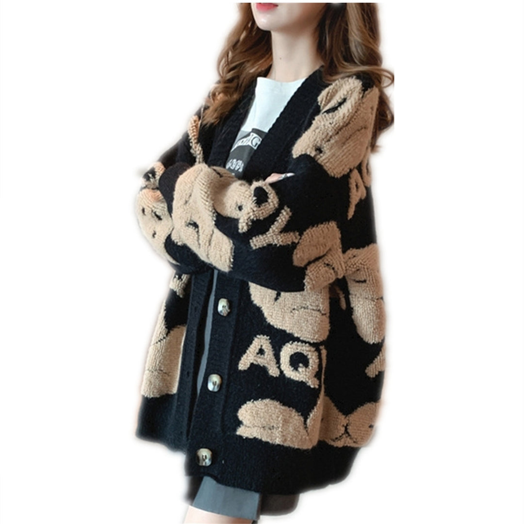 Ladies cozy cardigan with Lune London graphics