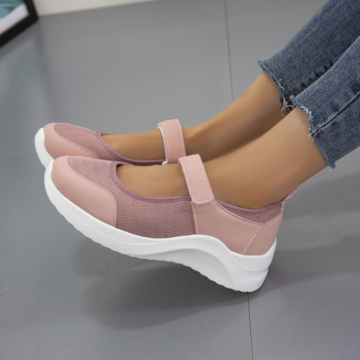 Women’s comfortable Mary Jane ankle boots with Velcro closure and breathable upper Lune London