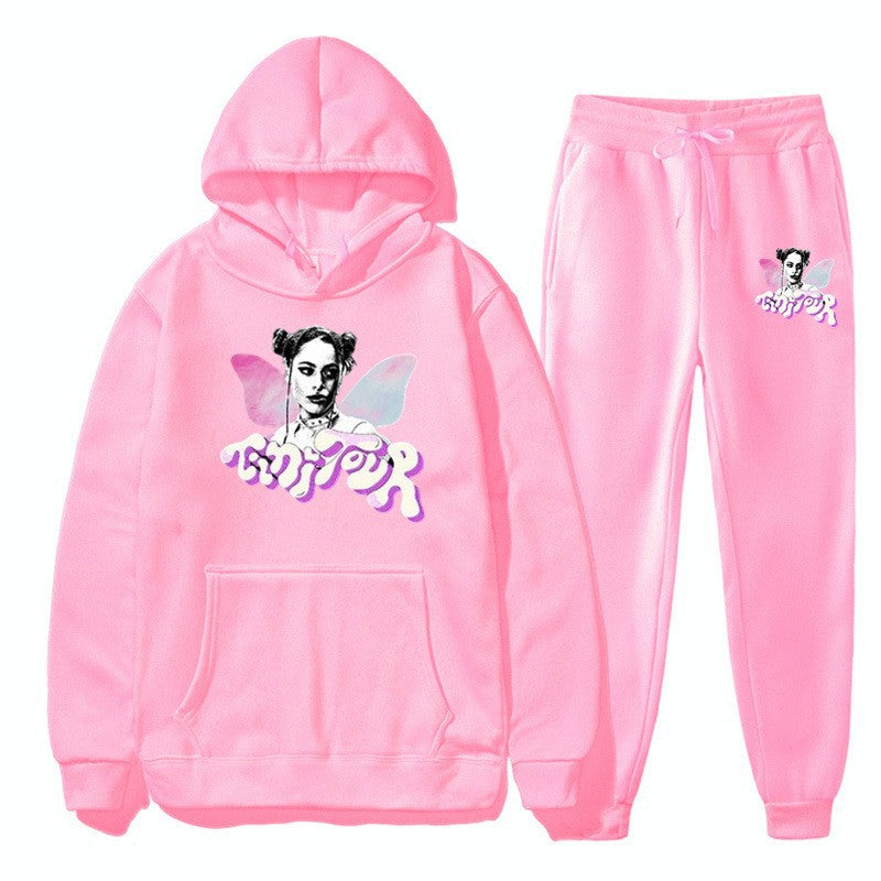 Women's sweatshirt and jogging pants set with creative graphic design Chic & Stil
