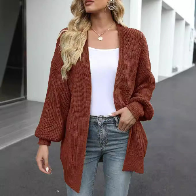 Chunky knit women's jacket with dropped shoulders and relaxed fit Lune London