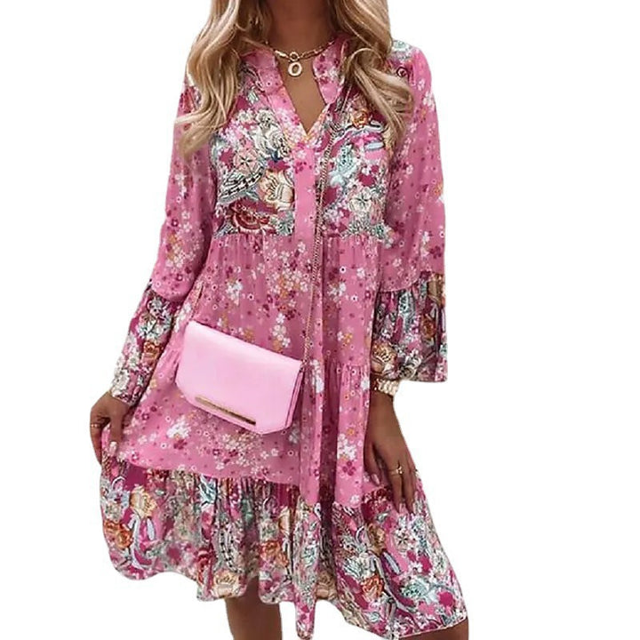 Lune London Women's Bohemian Floral Tiered Dress