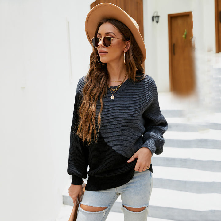 Pull en tricot décontracté pour femmes avec un design asymétrique et une coupe ample Chic & Stil