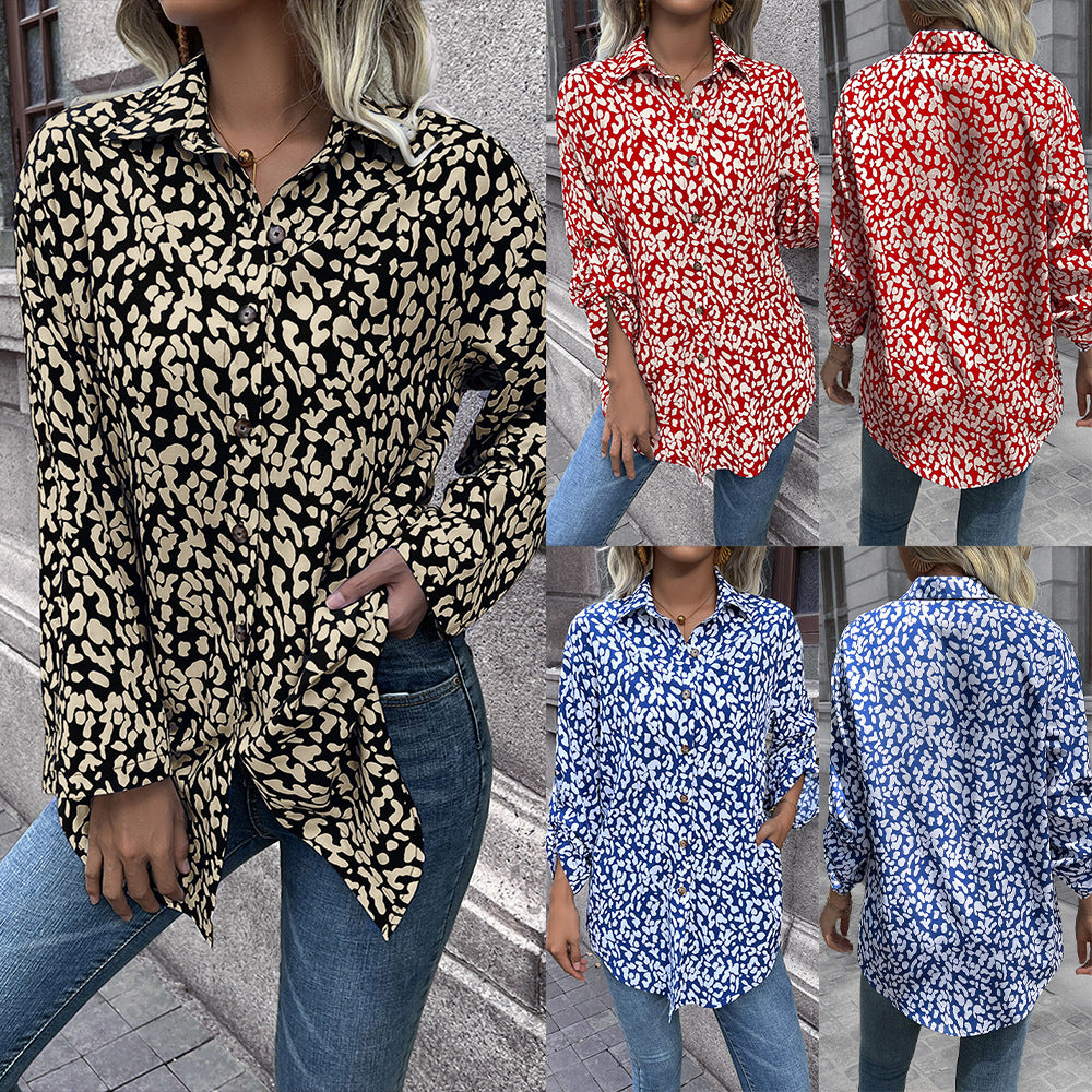 Light women's blouse with animal print and comfortable fit Lune London