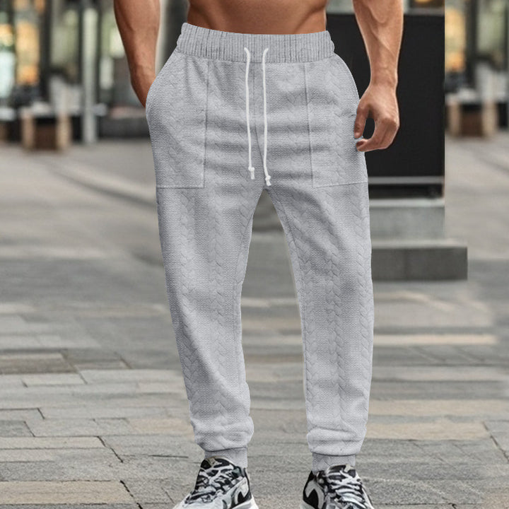 Trendy leisure pants for men with innovative texture and elastic waistband Lune London