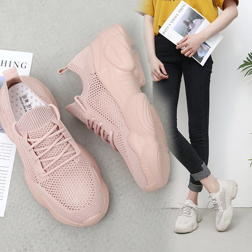 Breathable sneakers for women with an elegant mesh structure and a soft sole Lune London