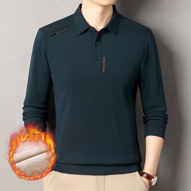 Fashionable long-sleeve polo shirt for men with highly functional material Lune London