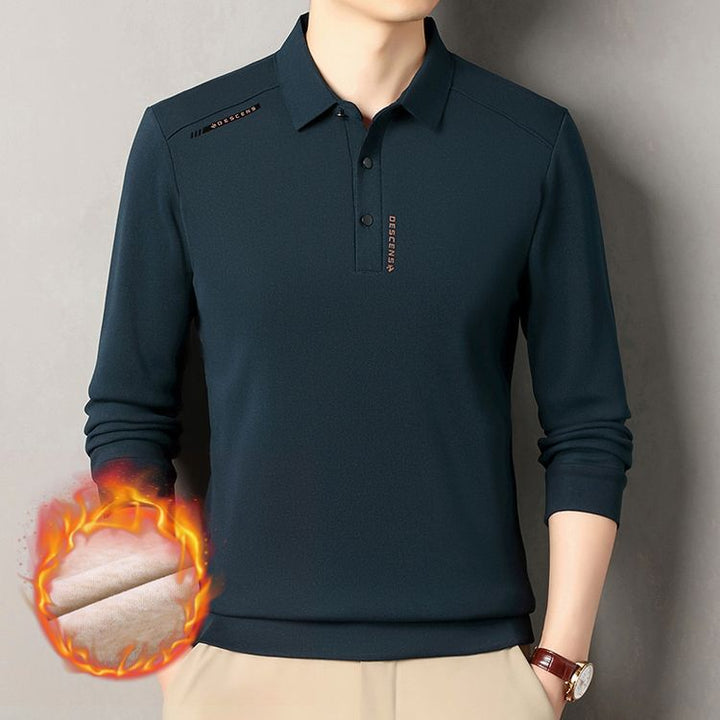 Fashionable long-sleeve polo shirt for men with highly functional material Lune London