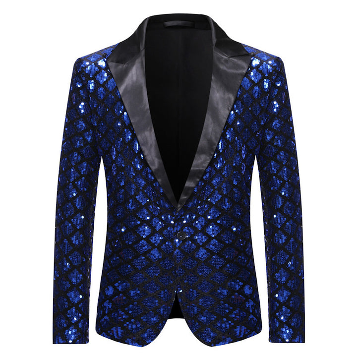 Elegant sequin blazer jacket for men with classic lapels Lune London