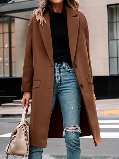 Ladies Elegant Wool Coat with Classic Lapel Lune London
