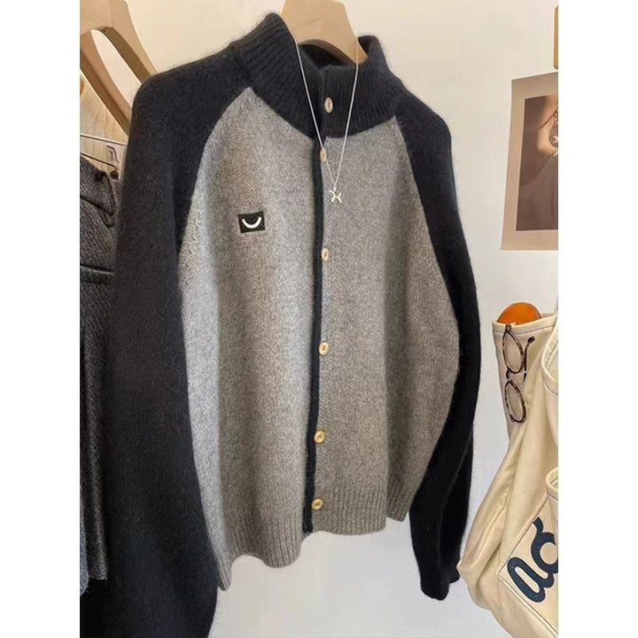 Women's knitted cardigan with elegant collar and button details Lune London