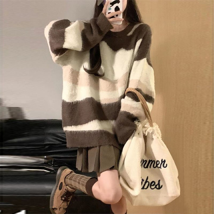 Pull surdimensionné confortable pour femmes avec des dégradés de couleurs modernes Chic & Stil