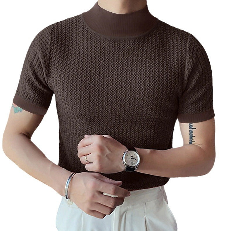 Men's high quality short sleeve t-shirt with structured design and elastic collar Lune London