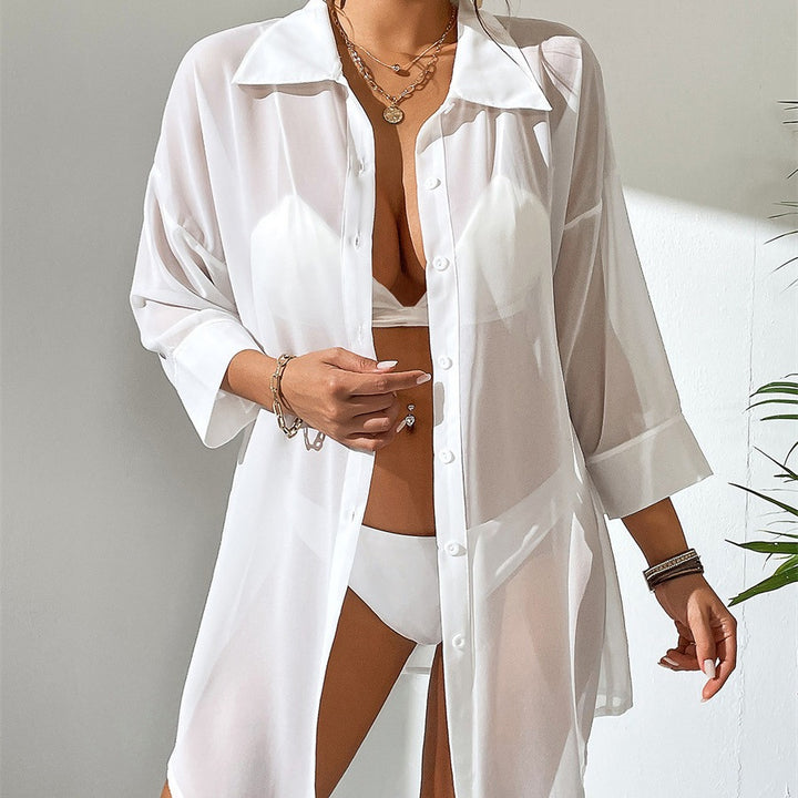 Ladies Long Sheer Bath Blouse Lune London