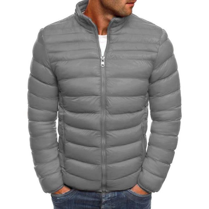 Quilted jacket for men with a stand-up collar and zippered side pockets Lune London