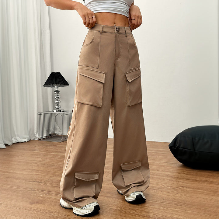 Pantalons cargo larges pour femmes avec poches pratiques et taille élastique Chic & Stil