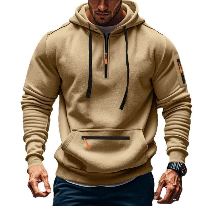 Men's Sporty Hoodie with Practical Two-Way Zipper and Side Pockets Lune London