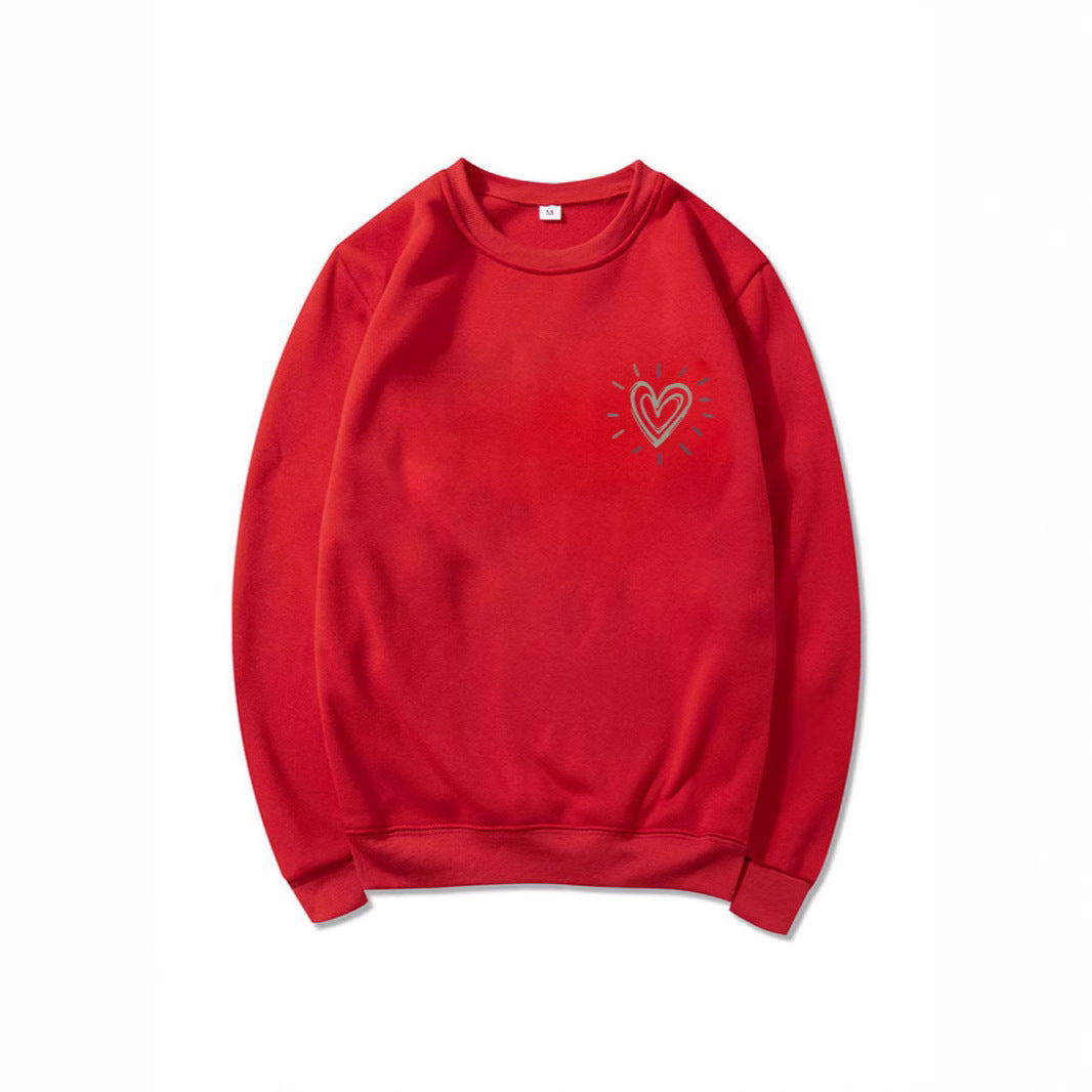 Sweatshirt surdimensionné pour femmes avec motif cœur mignon et coupe décontractée Chic & Stil
