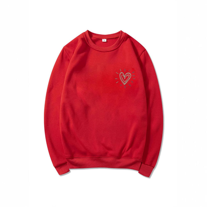 Sweatshirt surdimensionné pour femmes avec motif cœur mignon et coupe décontractée Chic & Stil