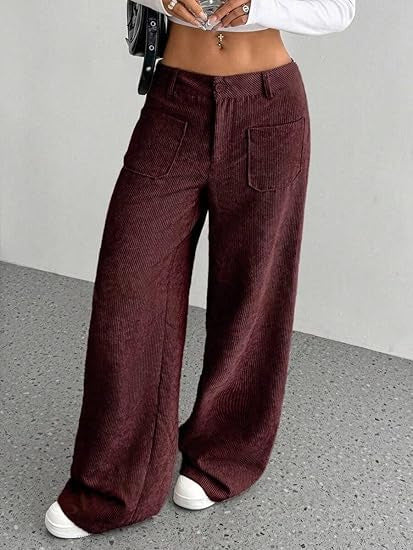 Pantalon en corduroy large pour femmes Chic & Stil